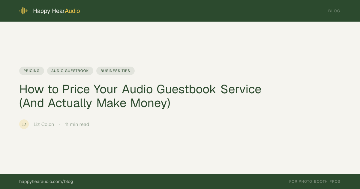 How to Price Your Audio Guestbook Service (And Actually Make Money ...