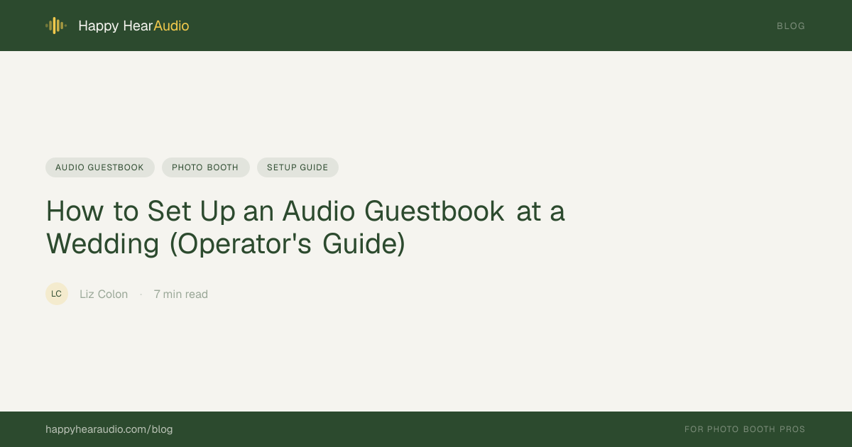 How to Set Up an Audio Guestbook at a Wedding (Operator's Guide ...